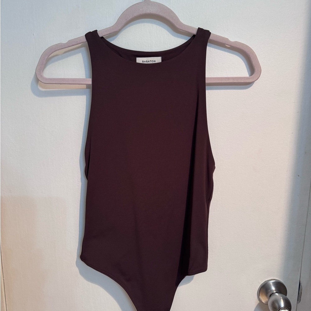 Babaton Brown Sleeveless Contoir Bodysuit